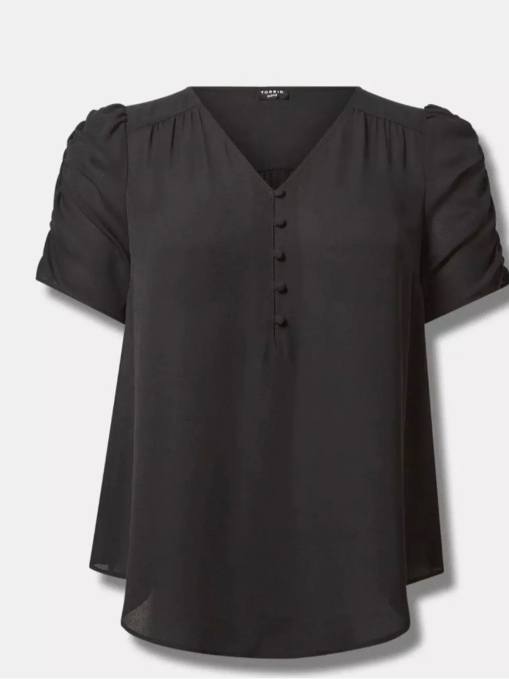 torrid Black V-Neck Button-Front Blouse